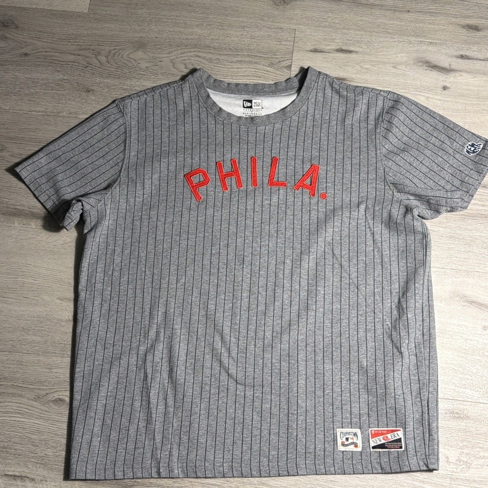 New Era Cooperstown PHILA Pinstripe Shirt XL Philadelphia‎ Baseball